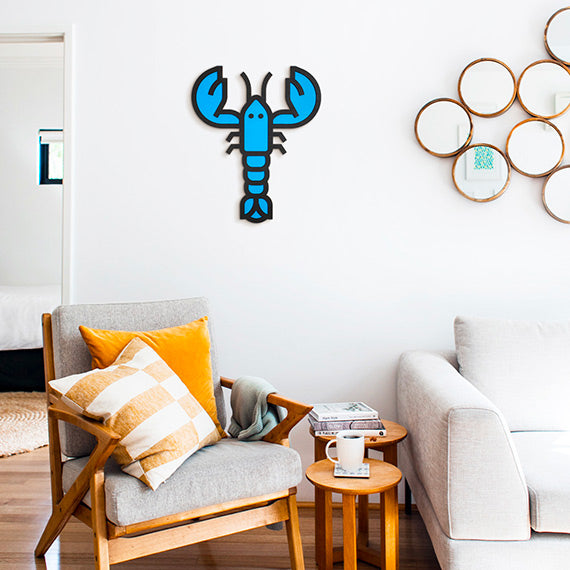 BLUE LOBSTER "3D" en bois