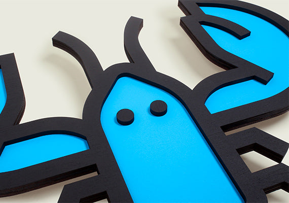 BLUE LOBSTER "3D" en bois